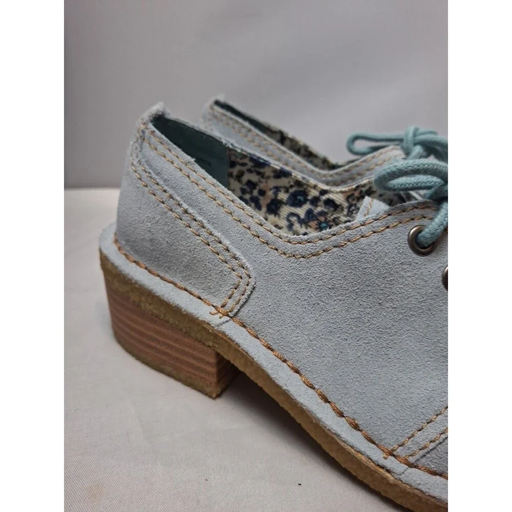 RAMPAGE women's Light Blue Suede Oxford Boat Shoes Loafers Moccasins Size 6.5